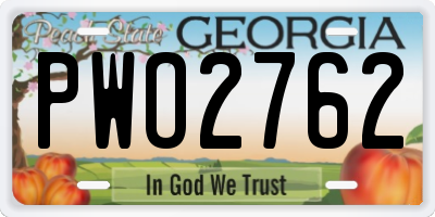 GA license plate PWO2762