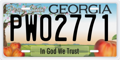 GA license plate PWO2771