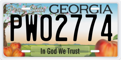 GA license plate PWO2774