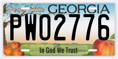 GA license plate PWO2776