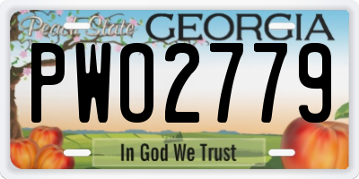 GA license plate PWO2779