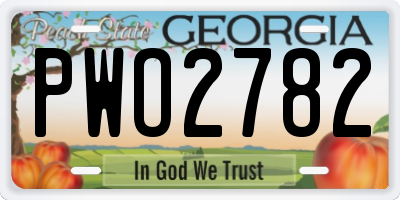 GA license plate PWO2782