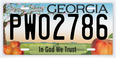 GA license plate PWO2786