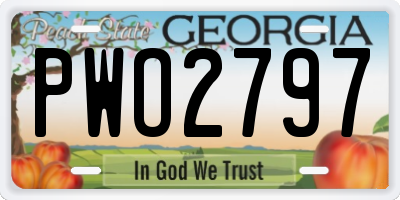 GA license plate PWO2797