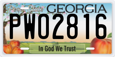 GA license plate PWO2816