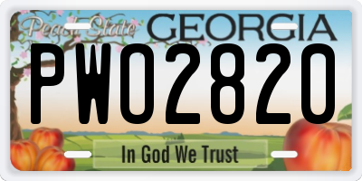 GA license plate PWO2820