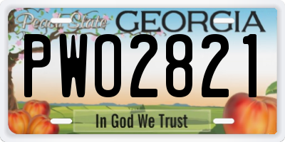 GA license plate PWO2821