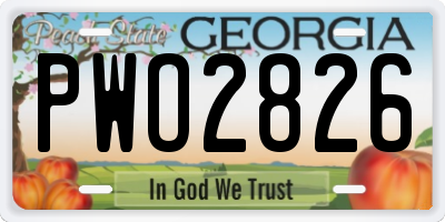 GA license plate PWO2826