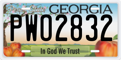 GA license plate PWO2832