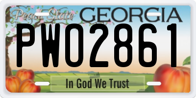 GA license plate PWO2861
