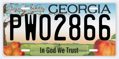 GA license plate PWO2866