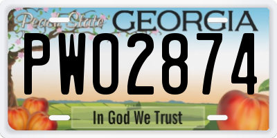 GA license plate PWO2874