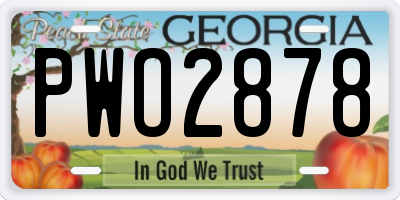GA license plate PWO2878