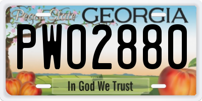 GA license plate PWO2880