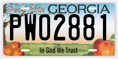 GA license plate PWO2881