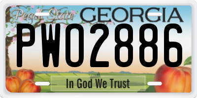 GA license plate PWO2886