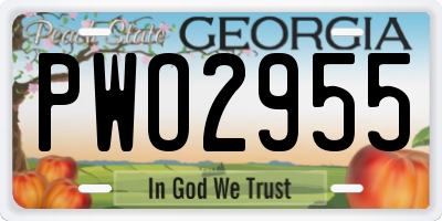 GA license plate PWO2955