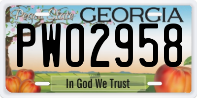 GA license plate PWO2958