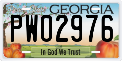GA license plate PWO2976