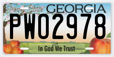 GA license plate PWO2978