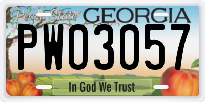 GA license plate PWO3057