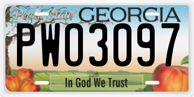 GA license plate PWO3097