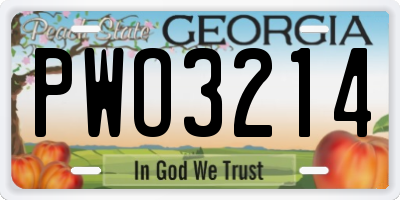 GA license plate PWO3214