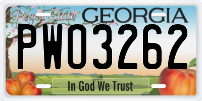 GA license plate PWO3262
