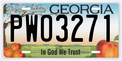GA license plate PWO3271