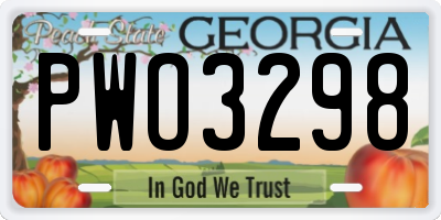 GA license plate PWO3298