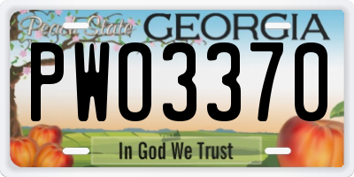 GA license plate PWO3370