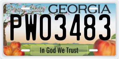 GA license plate PWO3483