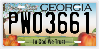 GA license plate PWO3661