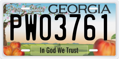 GA license plate PWO3761