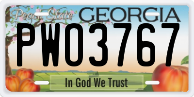 GA license plate PWO3767