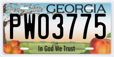 GA license plate PWO3775