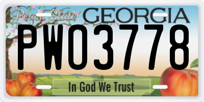 GA license plate PWO3778
