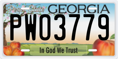 GA license plate PWO3779