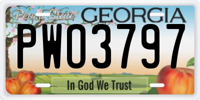 GA license plate PWO3797