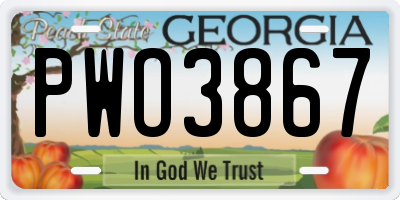 GA license plate PWO3867