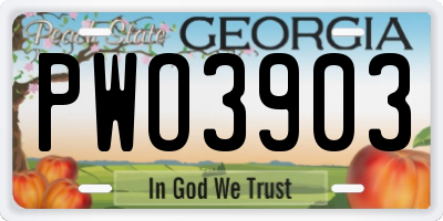 GA license plate PWO3903