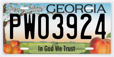 GA license plate PWO3924
