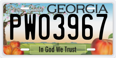 GA license plate PWO3967