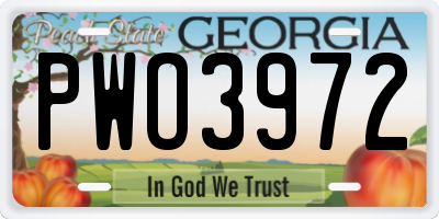 GA license plate PWO3972