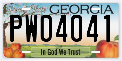 GA license plate PWO4041