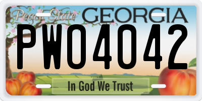 GA license plate PWO4042