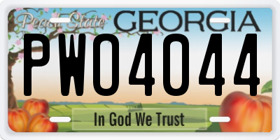 GA license plate PWO4044