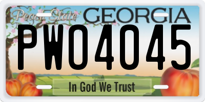 GA license plate PWO4045