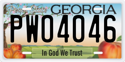 GA license plate PWO4046