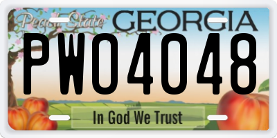 GA license plate PWO4048
